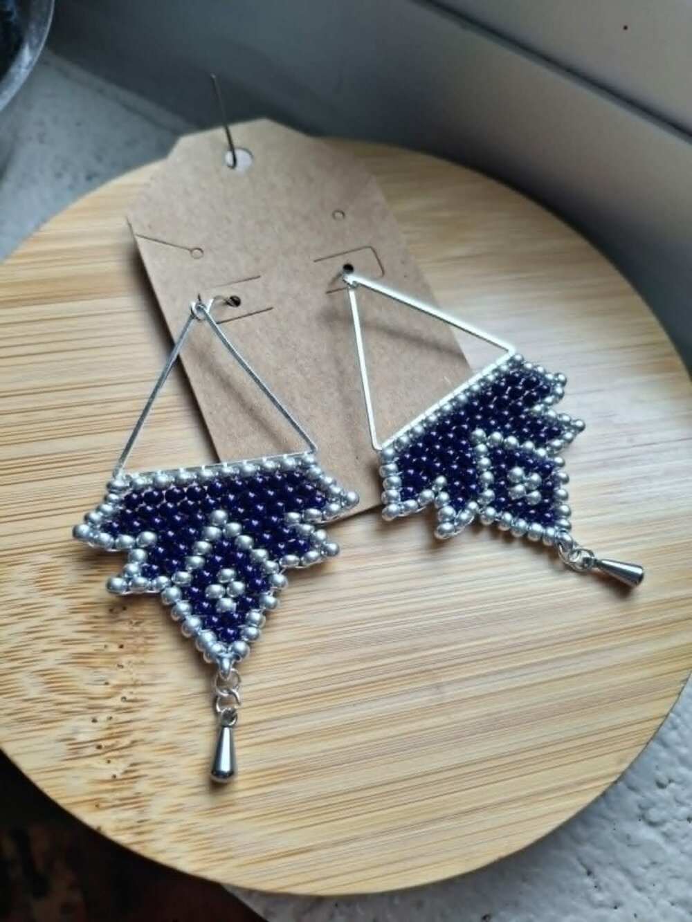 Hand Beaded Lotus Earrings